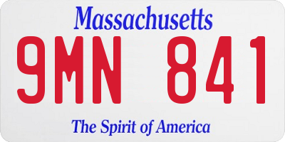 MA license plate 9MN841