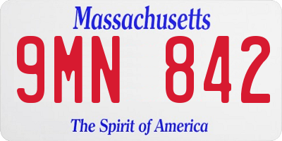 MA license plate 9MN842
