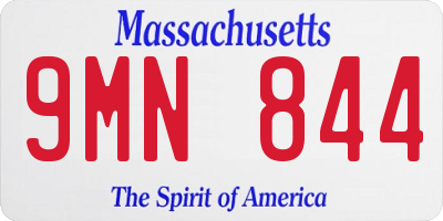 MA license plate 9MN844