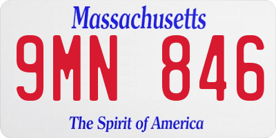 MA license plate 9MN846