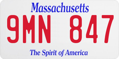 MA license plate 9MN847