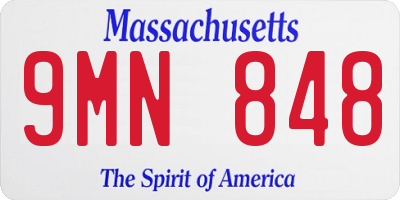 MA license plate 9MN848
