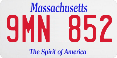 MA license plate 9MN852