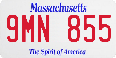 MA license plate 9MN855