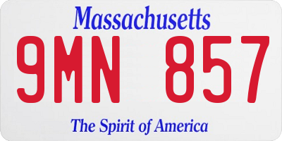 MA license plate 9MN857