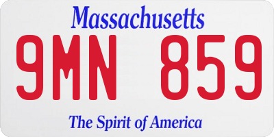 MA license plate 9MN859