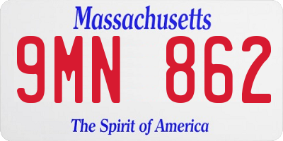 MA license plate 9MN862
