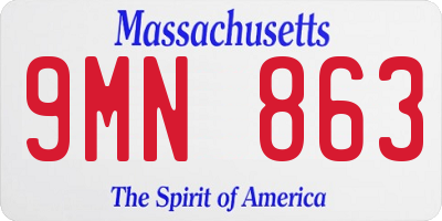 MA license plate 9MN863