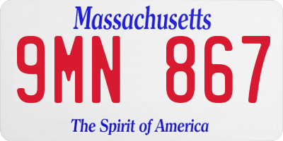 MA license plate 9MN867