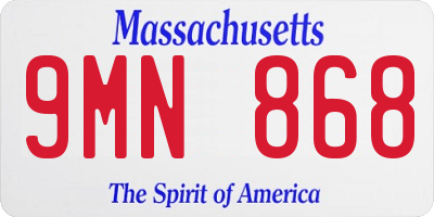 MA license plate 9MN868