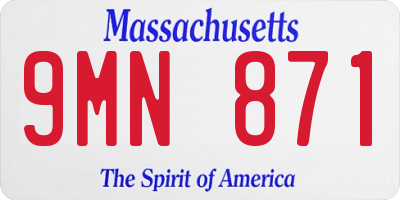 MA license plate 9MN871