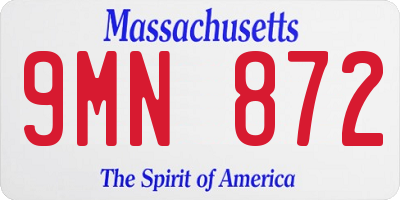 MA license plate 9MN872