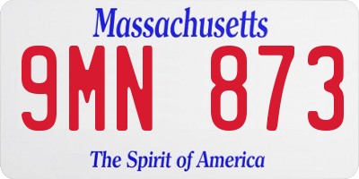 MA license plate 9MN873