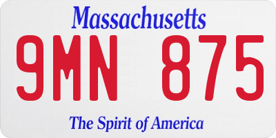 MA license plate 9MN875