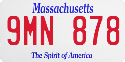 MA license plate 9MN878