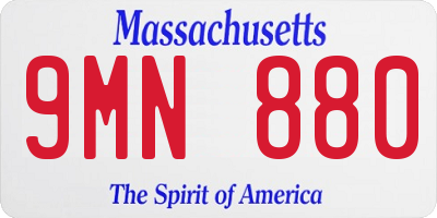 MA license plate 9MN880