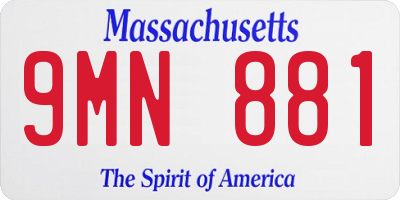 MA license plate 9MN881