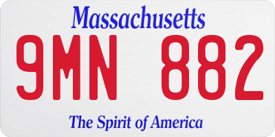 MA license plate 9MN882
