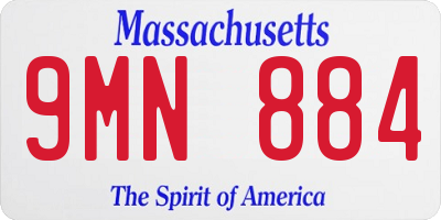 MA license plate 9MN884