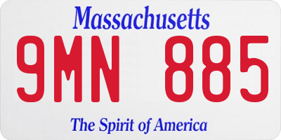 MA license plate 9MN885