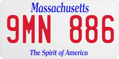 MA license plate 9MN886
