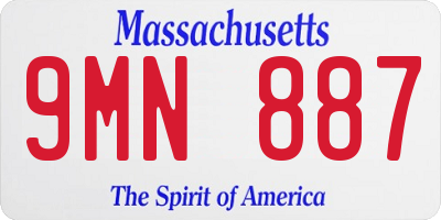 MA license plate 9MN887