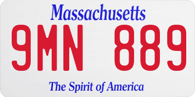 MA license plate 9MN889