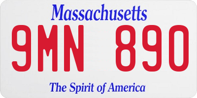 MA license plate 9MN890