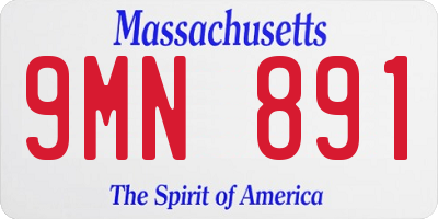MA license plate 9MN891