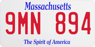 MA license plate 9MN894