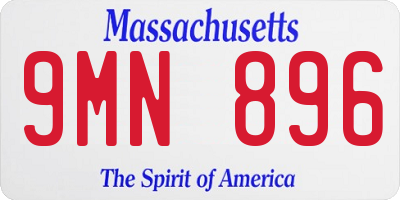 MA license plate 9MN896