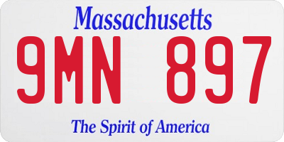 MA license plate 9MN897