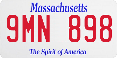 MA license plate 9MN898