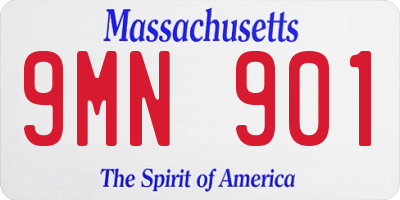 MA license plate 9MN901