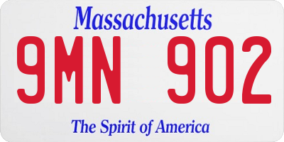 MA license plate 9MN902