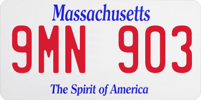 MA license plate 9MN903