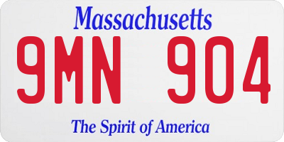 MA license plate 9MN904