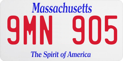 MA license plate 9MN905