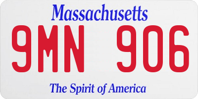 MA license plate 9MN906