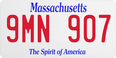 MA license plate 9MN907