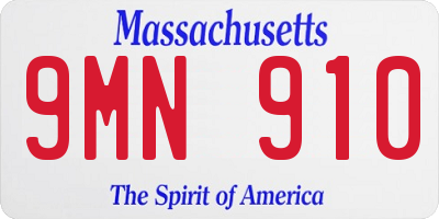 MA license plate 9MN910