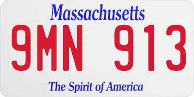 MA license plate 9MN913