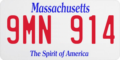 MA license plate 9MN914