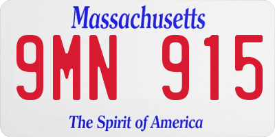 MA license plate 9MN915