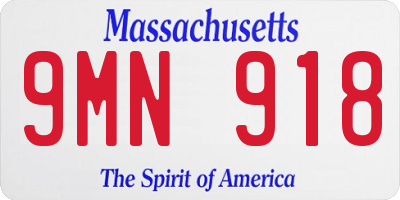 MA license plate 9MN918