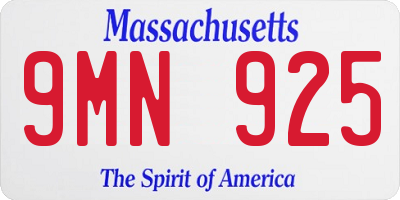 MA license plate 9MN925