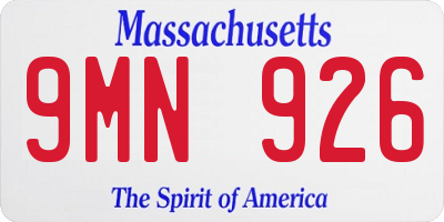 MA license plate 9MN926