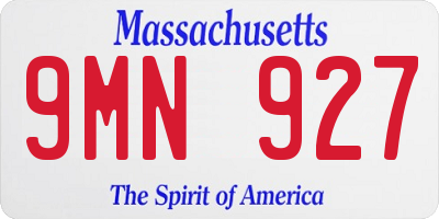 MA license plate 9MN927