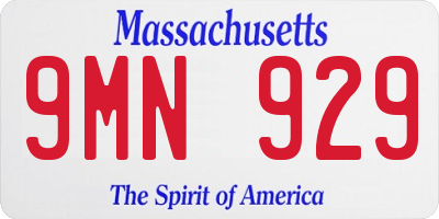 MA license plate 9MN929