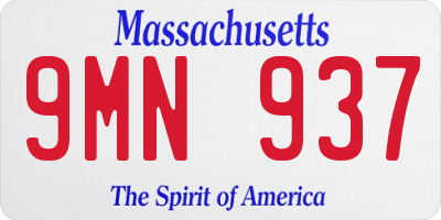 MA license plate 9MN937